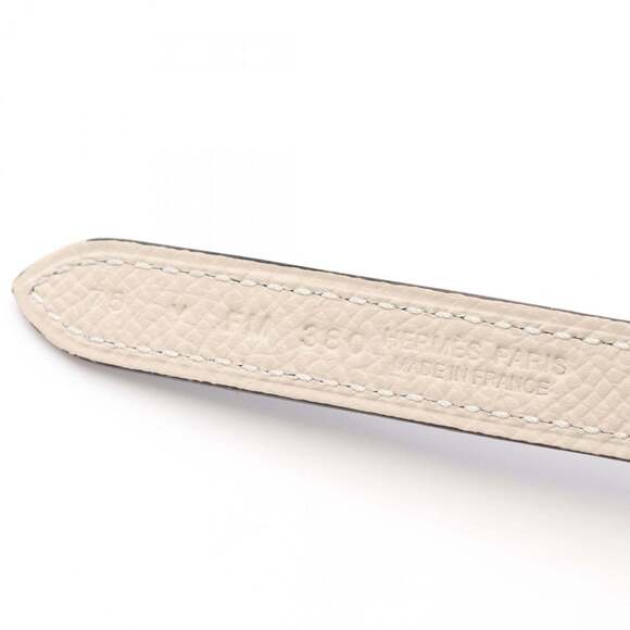 Hermes Hermès Ankle Clé belt, clothing, Epsom leather, Swift women's, ivory, ... - Picture 4 of 6